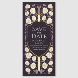 剣と盾の中世ファンタジー日付を保存 マグネット招待状