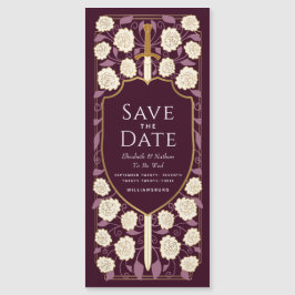 剣と盾の中世ファンタジー日付を保存 マグネット招待状