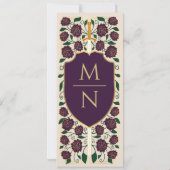 剣と盾の中世ファンタジー日付を保存 招待状 (裏面)