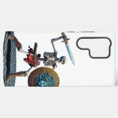 剣と盾を持つスケルトン SAMSUNG GALAXYケース (裏面横)