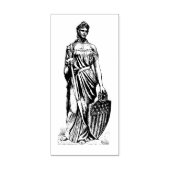 剣と盾を持つレディ・リバティまたはコロンビア ラバースタンプ (インプリント)