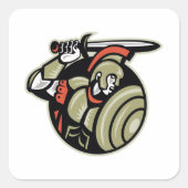 剣と盾を持つローマの百人隊長 スクエアシール (正面)