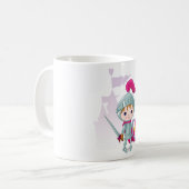 剣と盾を持つ子供の騎士キャラクター コーヒーマグカップ (正面左)