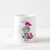 剣と盾を持つ子供の騎士キャラクター コーヒーマグカップ (中央)