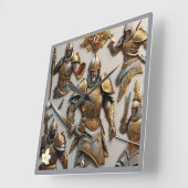 「剣と盾」 スクエア壁時計 (傾斜)