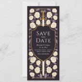 剣と盾 中世ファンタジー Save the Date 招待状 (正面)