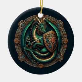 剣と緑の竜 セラミックオーナメント
