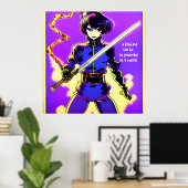 剣のように強力な編集可能文字。 ポスター (ホームオフィス)