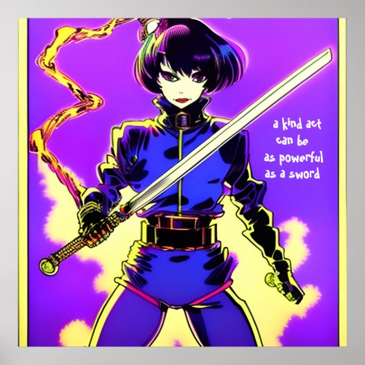 剣のように強力な編集可能文字。 ポスター (正面)