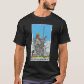 剣のクイーンタロットカードオカルト信仰神秘 Tシャツ (正面)