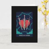 剣の3つ – タロットカードギフト カード (黄色い花)