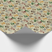 剣を交えた海賊スカル ラッピングペーパー (角)