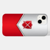 剣を交差させた銀と赤の盾 Case-Mate iPhoneケース (裏面 (横))