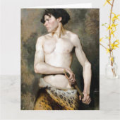 剣を抜く Fine Art 挨拶カード カード (黄色い花)