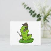 剣を持った海賊のイモムシ ポストカード (スタンド正面)