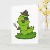 剣を持った海賊のケータピラー カード (黄色い花)