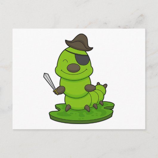 剣を持った海賊のケータピラー ポストカード (正面)