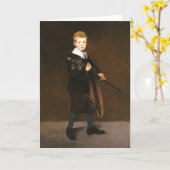 剣を持った男の子（Edouard Manet著） カード (黄色い花)