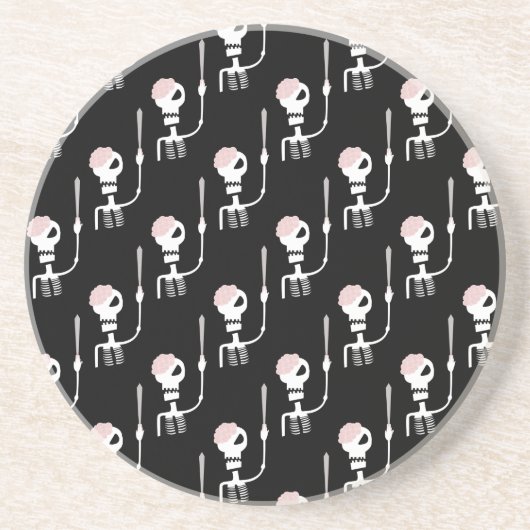 剣を持つハロウィーンのスケルトン コースター (正面)