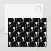 剣を持つハロウィーンのスケルトン シーズンポストカード (正面/裏面)
