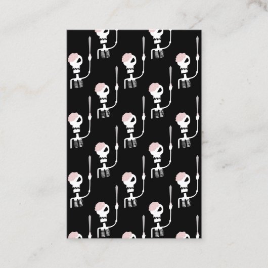 剣を持つハロウィーンのスケルトン 名刺 (正面)