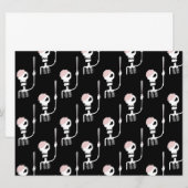 剣を持つハロウィーンのスケルトン 招待状 (正面/裏面)