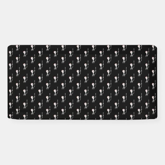 剣を持つハロウィーンのスケルトン 横断幕 (横)