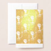 剣を持つハロウィーンのスケルトン 箔カード (裏面封筒付き)