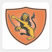 剣を持つライオン スクエアシール (正面)