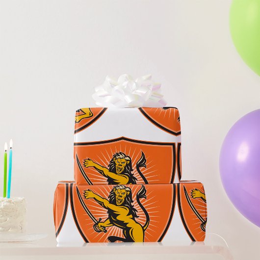 剣を持つライオン ラッピングペーパー