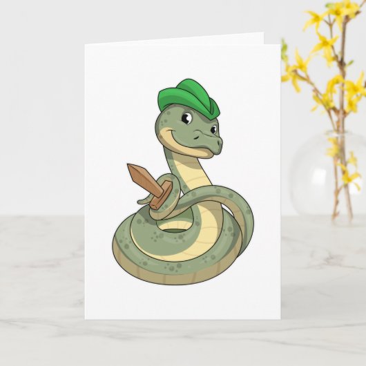 剣を持つ蛇 カード (黄色い花)