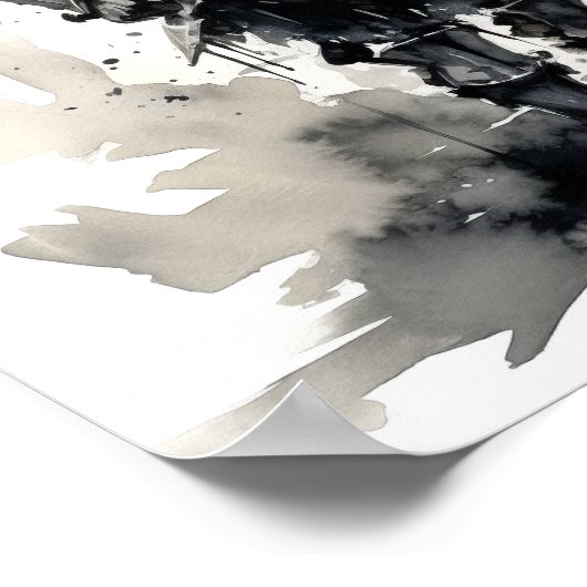 剣を持つ騎士 – 印象的なサイドビューポスター ポスター (角)