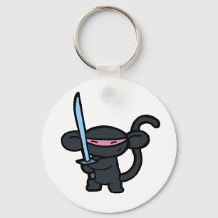 剣を持つ黒い忍者単語無し キーホルダー