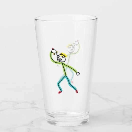 剣を飲むスティックマン タンブラーグラス (正面)