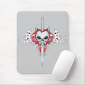 剣スカル – 赤 マウスパッド (マウス)