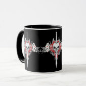 剣スカル – 赤 マグカップ (正面左)