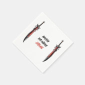 剣パーソナライズされた誕生会 スタンダードカクテルナプキン (角)