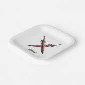 剣パーソナライズされた誕生会 ペーパープレート (傾斜あり)