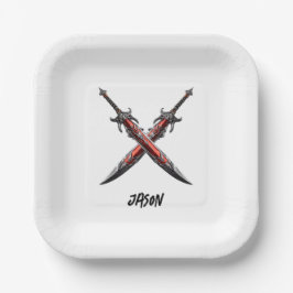 剣パーソナライズされた誕生会 ペーパープレート