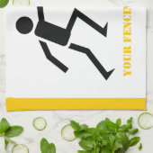 剣フェンシング付きフェンサーブラックシルエットカスタム キッチンタオル (折り畳み)