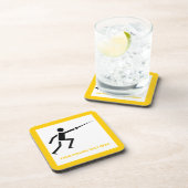 剣フェンシング付きフェンサーブラックシルエットカスタム コースター (右側)