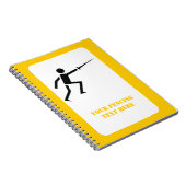 剣フェンシング付きフェンサーブラックシルエットカスタム ノートブック (右側)