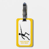 剣フェンシング付きフェンサーブラックシルエットカスタム ラゲッジタグ (裏面縦)