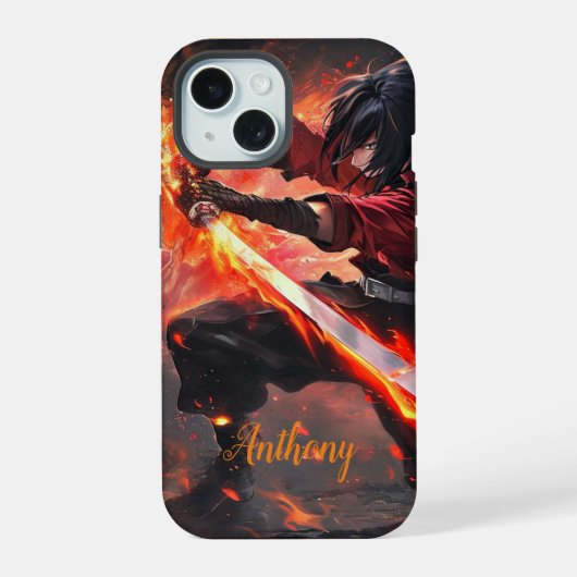 剣士 iPhone 15ケース (裏面)