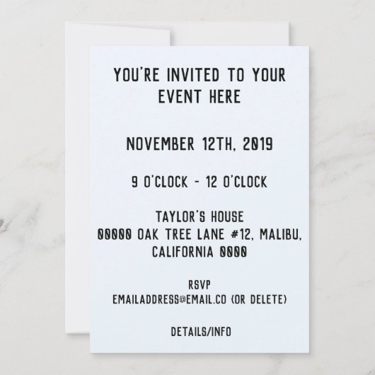 剣招待状 招待状 (裏面)