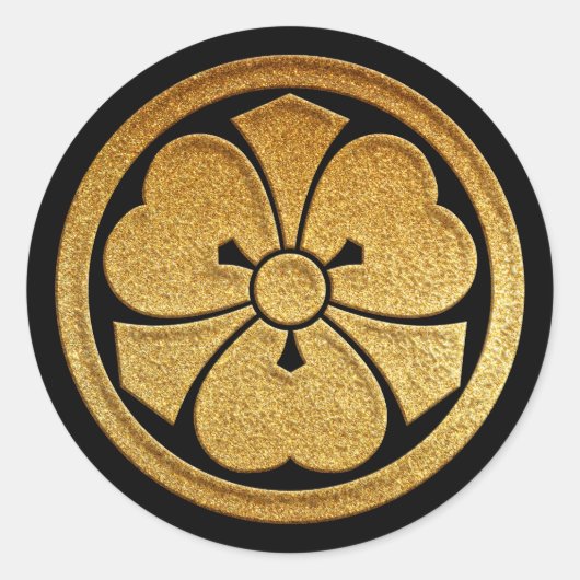 剣方網家紋金ゴールド印 ラウンドシール (正面)