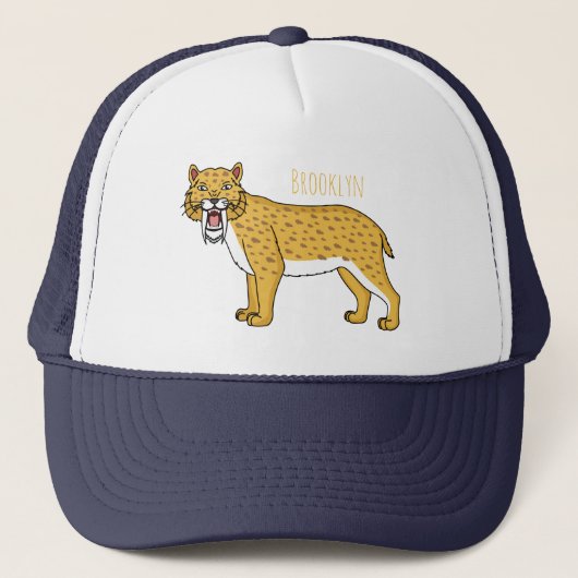 剣歯虎イラストレーション キャップ (正面)