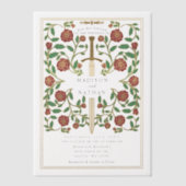 剣王室のフローラ中世ファンタジー結婚ズ ベラム紙招待状 (正面)