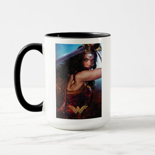 剣疑問に思止め女 マグカップ (左)