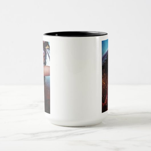 剣疑問に思止め女 マグカップ (中央)